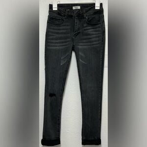 Forever 21 Skinny Gray Jeans with Distressed Accents
